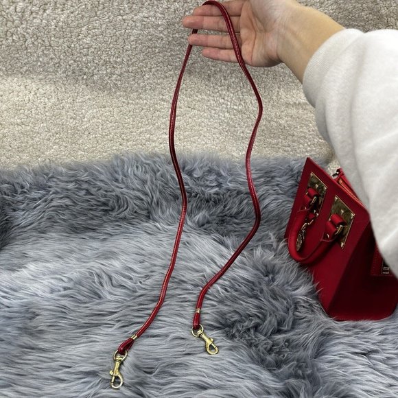 Sophie Hulme Red Tote with Gold Accents - Picture 11 of 13